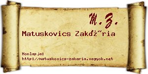 Matuskovics Zakária névjegykártya
